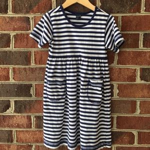 LANDS END Striped Tee Shirt Dress